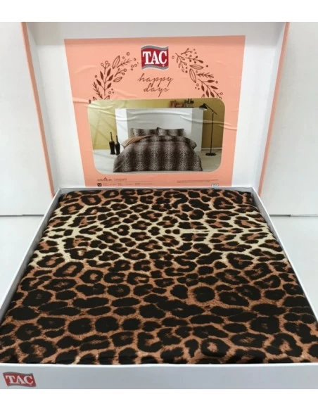 Постельное белье евро TAC Leopard Brown