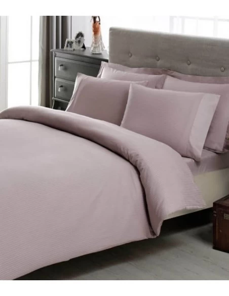 Постільна білизна євро TAC Premium Basic Stripe Lilac, King size