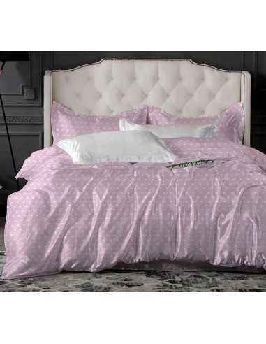 Двуспальное постельное белье Zastelli 51 Белые звезды на розовом