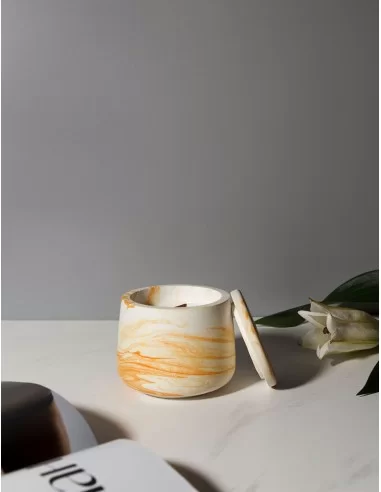 Ароматическая свеча Чаша бело-желтая... Ароматическая свеча Чаша бело-желтая...