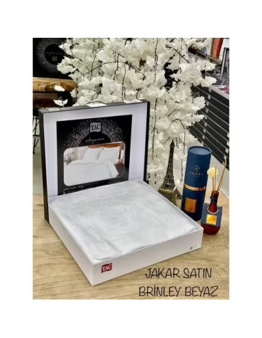 Постельное белье евро TAC Brinley White Постельное белье евро TAC Brinley White