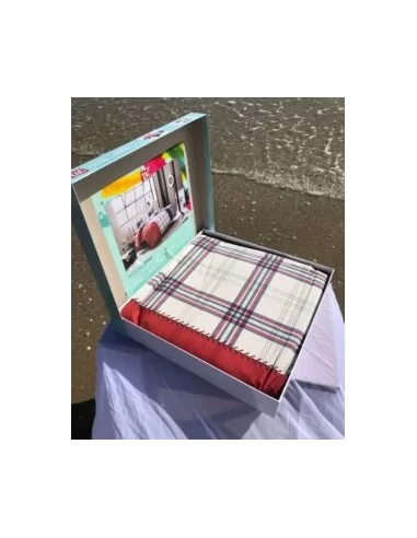 Постельное белье евро TAC Cloud Red Постельное белье евро TAC Cloud Red