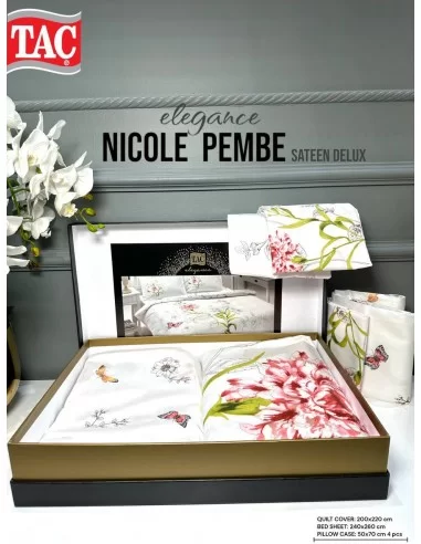 Постельное белье евро TAC Nicole Pink Постельное белье евро TAC Nicole Pink