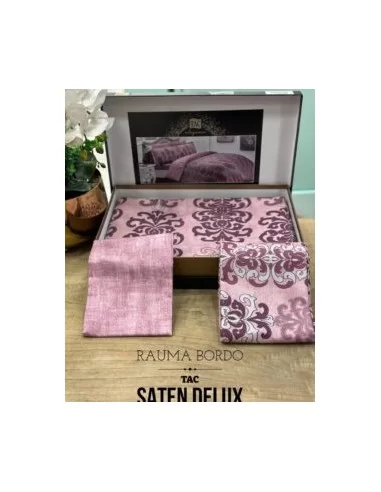 Постельное белье евро TAC Rauma Bordo Постельное белье евро TAC Rauma Bordo