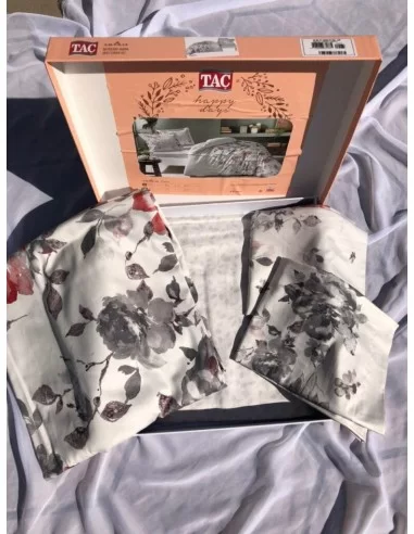 Постільна білизна євро TAC Zaira Grey Постільна білизна євро TAC Zaira Grey