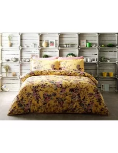 Постельное белье евро TAC Poetic Yellow, King size