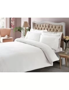 Постільна білизна євро TAC Premium Basic White, King size