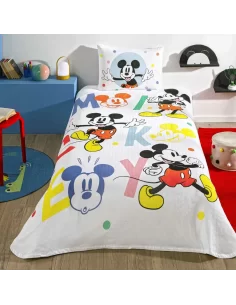 Полуторна постільна білизна TAC Mickey Mouse Happy